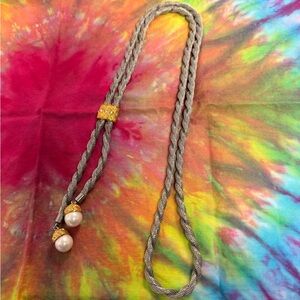 Elegant Silver and Gold Pearl Necklace